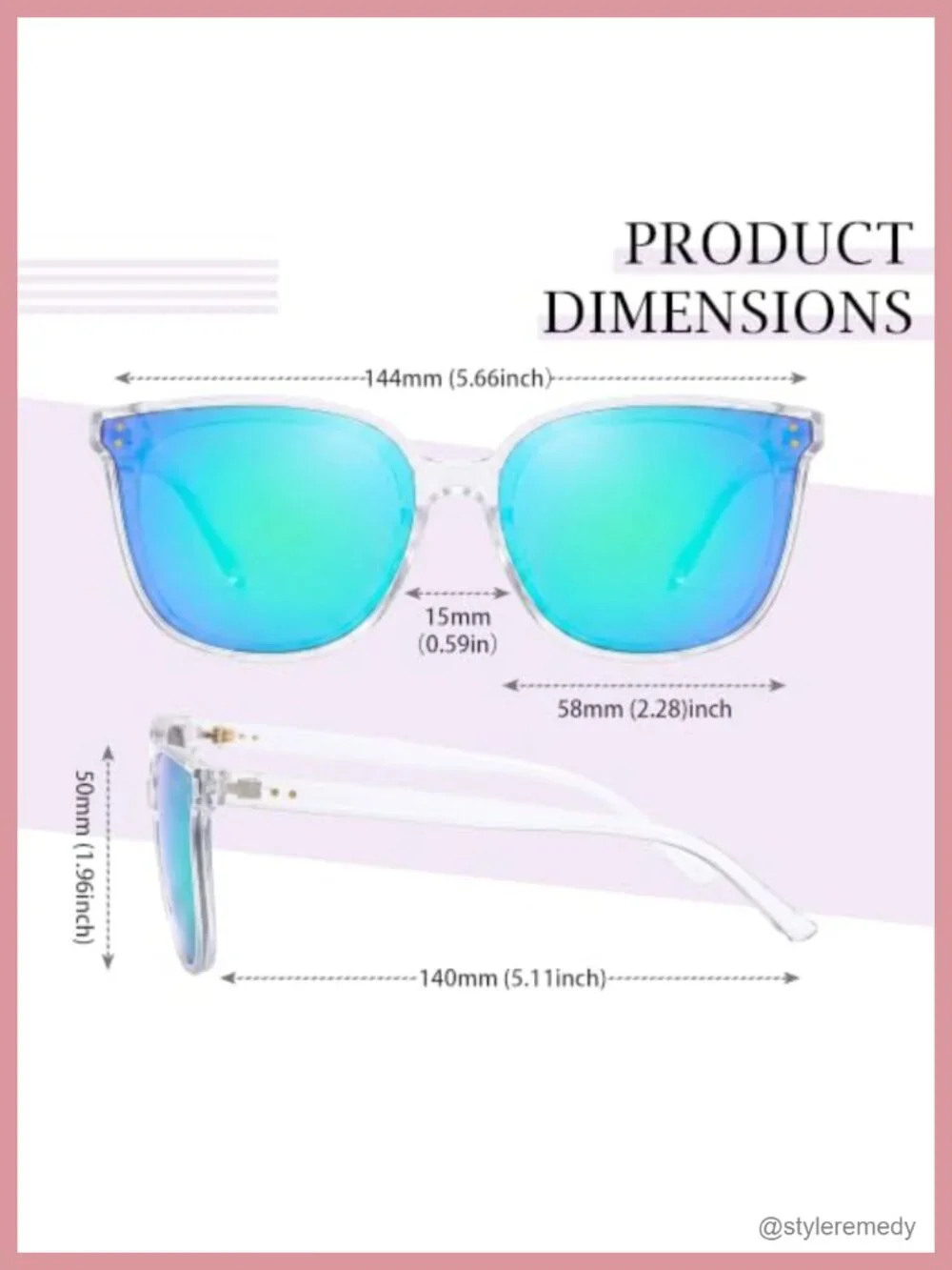 Oversized Polarized Sunglasses UV400 Protection Cat Eye